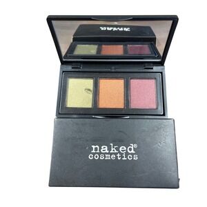 Naked Cosmetics Eyeshadow Trio Palette Shimmer Glow Yellow Orange Pink Pigmented